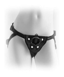 Vibrating Plush Harness Black O/S